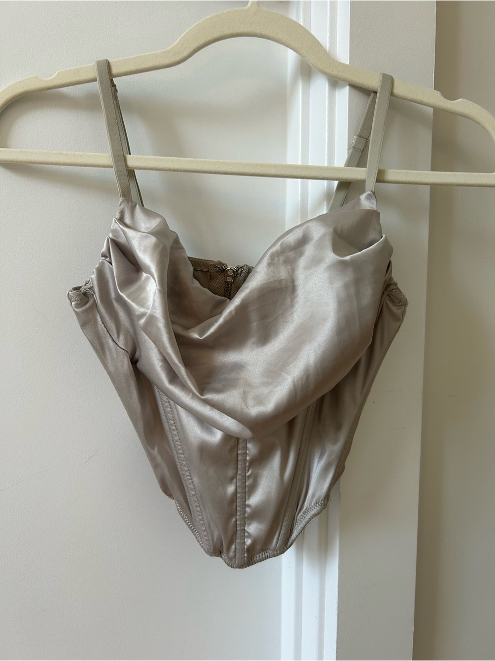 UO Silky Draped Satin Corset Top